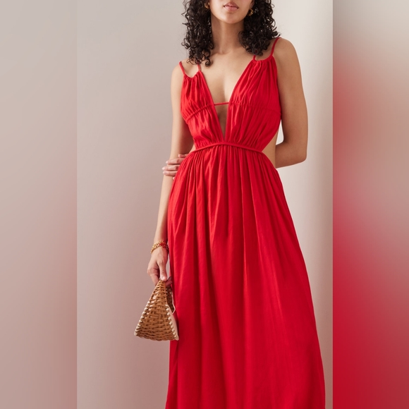 15. NWT CULT GAIA DUA LINEN-BLEND MAXI DRESS - Picture 5 of 10